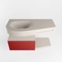 Mondiaz RIVA badmeubelsets 100x50x30cm 1 lade MDF Fire mat push to open 0 kraangaten 1 wasbak links Linen solid surface RIVA10609 - Thumbnail 2