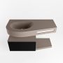 Mondiaz RIVA badmeubelsets 100x50x30cm 1 lade MDF Urban mat push to open 0 kraangaten 1 wasbak links Smoke solid surface RIVA10889 - Thumbnail 2