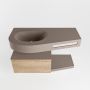 Mondiaz RIVA badmeubelsets 100x50x30cm 1 lade MDF Washed Oak mat push to open 0 kraangaten 1 wasbak links Smoke solid surface RIVA11001 - Thumbnail 3