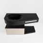Mondiaz RIVA badmeubelsets 100x50x30cm 1 lade MDF Linen mat push to open 0 kraangaten 1 wasbak links Urban solid surface RIVA10193 - Thumbnail 3
