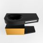 Mondiaz RIVA badmeubelsets 100x50x30cm 1 lade MDF Ocher mat push to open 0 kraangaten 1 wasbak links Urban solid surface RIVA10273 - Thumbnail 2