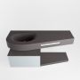 Mondiaz RIVA badmeubelsets 120x50x30cm 1 lade MDF Clay mat push to open 0 kraangaten 1 wasbak links dark grey solid surface RIVA10389 - Thumbnail 3