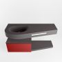 Mondiaz RIVA badmeubelsets 120x50x30cm 1 lade MDF Fire mat push to open 0 kraangaten 1 wasbak links dark grey solid surface RIVA10437 - Thumbnail 2