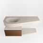 Mondiaz RIVA badmeubelsets 120x50x30cm 1 lade MDF Rust mat push to open 0 kraangaten 1 wasbak links Linen solid surface RIVA10605 - Thumbnail 2
