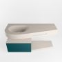 Mondiaz RIVA badmeubelsets 120x50x30cm 1 lade MDF Smag mat push to open 0 kraangaten 1 wasbak links Linen solid surface RIVA10637 - Thumbnail 2