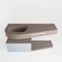 Mondiaz RIVA badmeubelsets 120x50x30cm 1 lade MDF Clay mat push to open 0 kraangaten 1 wasbak links Smoke solid surface RIVA10917 - Thumbnail 3