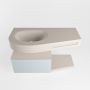 Mondiaz RIVA badmeubelsets 100x50x30cm 1 lade MDF Clay mat push to open 1 kraangat 1 wasbak links Linen solid surface RIVA10563 - Thumbnail 2