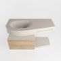 Mondiaz RIVA badmeubelsets 100x50x30cm 1 lade MDF Washed Oak mat push to open 1 kraangat 1 wasbak links Linen solid surface RIVA10651 - Thumbnail 2