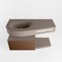 Mondiaz RIVA badmeubelsets 100x50x30cm 1 lade MDF Rust mat push to open 1 kraangat 1 wasbak links Smoke solid surface RIVA10955 - Thumbnail 2