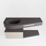 Mondiaz RIVA badmeubelsets 120x50x30cm 1 lade MDF Linen mat push to open 1 kraangat 1 wasbak links dark grey solid surface RIVA10375 - Thumbnail 3