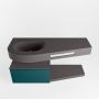 Mondiaz RIVA badmeubelsets 120x50x30cm 1 lade MDF Smag mat push to open 1 kraangat 1 wasbak links dark grey solid surface RIVA10463 - Thumbnail 3