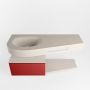 Mondiaz RIVA badmeubelsets 120x50x30cm 1 lade MDF Fire mat push to open 1 kraangat 1 wasbak links Linen solid surface RIVA10615 - Thumbnail 2