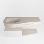 Mondiaz RIVA badmeubelsets 120x50x30cm 1 lade MDF Talc mat push to open 1 kraangat 1 wasbak links Linen solid surface RIVA10535 - Thumbnail 2