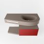 Mondiaz RIVA badmeubelsets 100x50x30cm 1 lade MDF Fire mat push to open 0 kraangaten 1 wasbak rechts Smoke solid surface RIVA10962 - Thumbnail 2