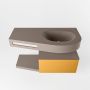 Mondiaz RIVA badmeubelsets 100x50x30cm 1 lade MDF Ocher mat push to open 0 kraangaten 1 wasbak rechts Smoke solid surface RIVA10978 - Thumbnail 2