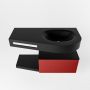 Mondiaz RIVA badmeubelsets 100x50x30cm 1 lade MDF Fire mat push to open 0 kraangaten 1 wasbak rechts Urban solid surface RIVA10258 - Thumbnail 2