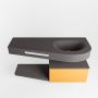 Mondiaz RIVA badmeubelsets 120x50x30cm 1 lade MDF Ocher mat push to open 0 kraangaten 1 wasbak rechts dark grey solid surface RIVA10454 - Thumbnail 3