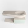 Mondiaz RIVA badmeubelsets 120x50x30cm 1 lade MDF Greey mat push to open 0 kraangaten 1 wasbak rechts Linen solid surface RIVA10558 - Thumbnail 2