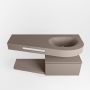 Mondiaz RIVA badmeubelsets 120x50x30cm 1 lade MDF Smoke mat push to open 0 kraangaten 1 wasbak rechts Smoke solid surface RIVA10926 - Thumbnail 3