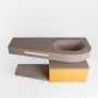 Mondiaz RIVA badmeubelsets 120x50x30cm 1 lade MDF Ocher mat push to open 0 kraangaten 1 wasbak rechts Smoke solid surface RIVA10982 - Thumbnail 3