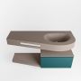 Mondiaz RIVA badmeubelsets 120x50x30cm 1 lade MDF Smag mat push to open 0 kraangaten 1 wasbak rechts Smoke solid surface RIVA10990 - Thumbnail 2