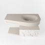 Mondiaz RIVA badmeubelsets 100x50x30cm 1 lade MDF carrara mat push to open 1 kraangat 1 wasbak rechts Linen solid surface RIVA10700 - Thumbnail 3