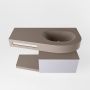Mondiaz RIVA badmeubelsets 100x50x30cm 1 lade MDF Cale mat push to open 1 kraangat 1 wasbak rechts Smoke solid surface RIVA10932 - Thumbnail 2