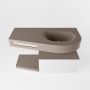 Mondiaz RIVA badmeubelsets 100x50x30cm 1 lade MDF Talc mat push to open 1 kraangat 1 wasbak rechts Smoke solid surface RIVA10884 - Thumbnail 2