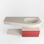 Mondiaz RIVA badmeubelsets 120x50x30cm 1 lade MDF Fire mat push to open 1 kraangat 1 wasbak rechts Linen solid surface RIVA10616 - Thumbnail 2