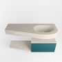 Mondiaz RIVA badmeubelsets 120x50x30cm 1 lade MDF Smag mat push to open 1 kraangat 1 wasbak rechts Linen solid surface RIVA10640 - Thumbnail 2