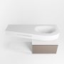 Mondiaz RIVA badmeubelsets 120x50x30cm 1 lade MDF Smoke mat push to open 1 kraangat 1 wasbak rechts Talc solid surface RIVA10048 - Thumbnail 2