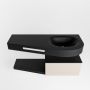 Mondiaz RIVA badmeubelsets 120x50x30cm 1 lade MDF Linen mat push to open 1 kraangat 1 wasbak rechts Urban solid surface RIVA10200 - Thumbnail 2
