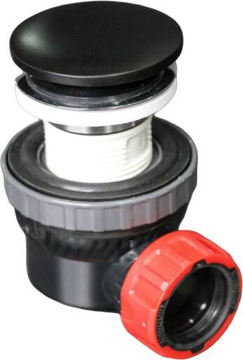 Mondiaz Click sifon 6.7cm ruimtebesparend rond Solid surface Black messing M80175 - Foto 2