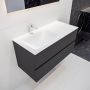 Mondiaz VICA Badkamermeubelset 100cm 2 lades wasbak Cloud links 1 kraangat solid surface darkgrey PC75341070 - Thumbnail 2