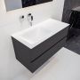 Mondiaz VICA Badkamermeubelset 100cm 2 lades wasbak Cloud links 0 kraangaten solid surface darkgrey PC75341067 - Thumbnail 2