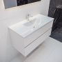 Mondiaz VICA Badkamermeubelset 100cm 2 lades wasbak Denia midden 1 kraangat keramiek talc PC75341156 - Thumbnail 2