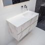 Mondiaz VICA Badkamermeubelset 100cm 2 lades wasbak Moon rechts 0 kraangaten solid surface carrara marmer PC75341554 - Thumbnail 2