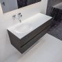 Mondiaz Vica Moon badmeubel eiken donker bruin 120 cm 2 lades solid surface enkele spoelbak links zonder kraangat - Thumbnail 2