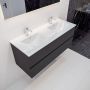 Mondiaz VICA Badkamermeubelset 120cm 2 lades wastafel denia dubbel 2 kraangaten keramiek darkgrey PC75341159 - Thumbnail 2