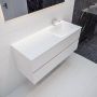 Mondiaz VICA Badkamermeubelset 120cm 2 lades wasbak Cloud rechts 1 kraangat solid surface talc PC75341078 - Thumbnail 2