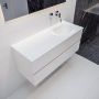 Mondiaz VICA Badkamermeubelset 120cm 2 lades wasbak Moon rechts 0 kraangaten solid surface talc PC75341022 - Thumbnail 2