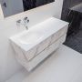 Mondiaz VICA Badkamermeubelset 120cm 2 lades wasbak Moon links 0 kraangaten solid surface carrara marmer PC75341559 - Thumbnail 2