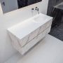 Mondiaz VICA Badkamermeubelset 120cm 2 lades wasbak Moon rechts 0 kraangaten solid surface carrara marmer PC75341560 - Thumbnail 2
