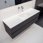 Mondiaz VICA Badkamermeubelset 150cm 2 lades wasbak Cloud midden 0 kraangaten solid surface darkgrey PC75341096 - Thumbnail 2