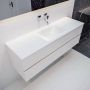 Mondiaz VICA Badkamermeubelset 150cm 2 lades wasbak Cloud midden 0 kraangaten solid surface talc PC75341088 - Thumbnail 2