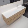 Mondiaz VICA Badkamermeubelset 150cm 2 lades wasbak Moon rechts 1 kraangat solid surface washed oak PC75341214 - Thumbnail 2