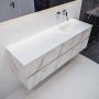 Mondiaz VICA Badkamermeubelset 150cm 2 lades wasbak Moon rechts 0 kraangaten solid surface carrara marmer PC75341568 - Thumbnail 2