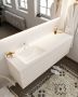 Mondiaz VICA Badkamermeubelset 150cm 2 lades wasbak Cloud links 1 kraangat solid surface linen NV76341567 - Thumbnail 2
