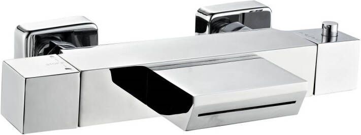 Sanilux Bad thermostaatkraan Cube Vierkant met Waterval Chroom
