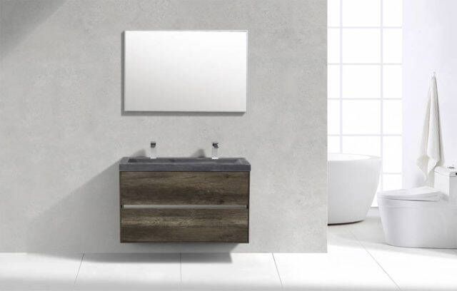 Neuer Compact badkamermeubel Compact Stone wastafel met kraangaten 100 century oak